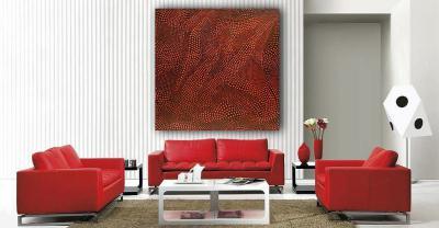 Piros kanapék - nappali ötlet, modern stílusban