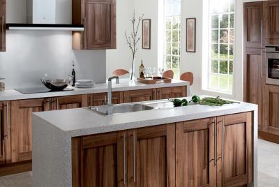 Fa és kő konyha - konyha / étkező ötlet, modern stílusban