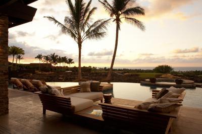 Pálmafás lazulóhely - kert / udvar ötlet, egzotikus stílusban