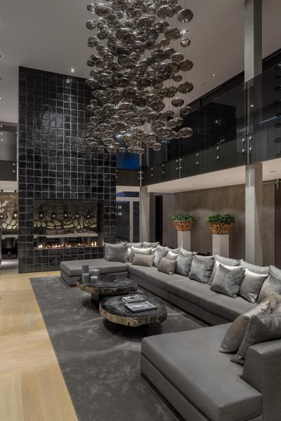 Buborékcsillárok  - nappali ötlet, modern stílusban