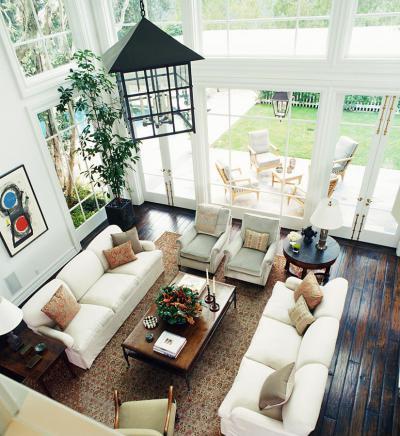 Üvegfalas nappali - nappali ötlet, klasszikus stílusban