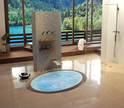Süllyesztett jacuzzi - fürdő / WC ötlet, modern stílusban