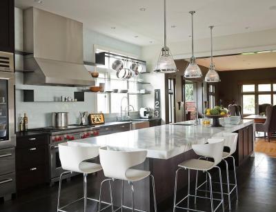 Egybe nyitott tér - konyha / étkező ötlet, modern stílusban