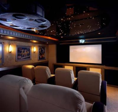 Házi mozi  - nappali ötlet, modern stílusban