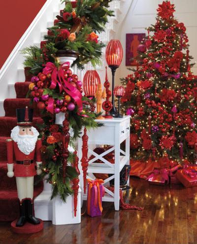 Karácsonyi dekoráció - nappali ötlet, klasszikus stílusban