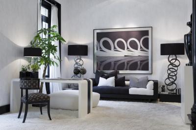 Fekete fehér kontraszt2 - nappali ötlet, modern stílusban