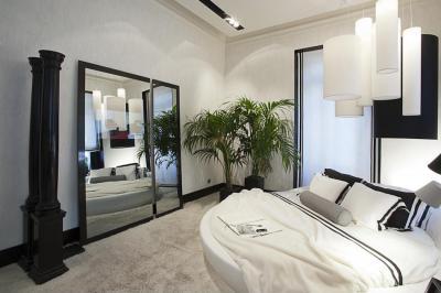 Kerek ágy - háló ötlet, modern stílusban