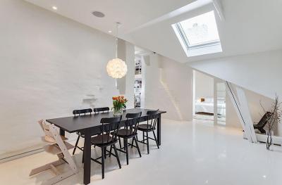 Lakás Stockholmban - tetőtér ötlet, modern stílusban