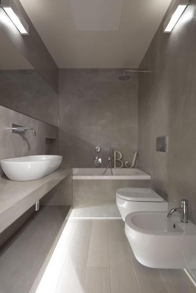 A beton szép - fürdő / WC ötlet, modern stílusban