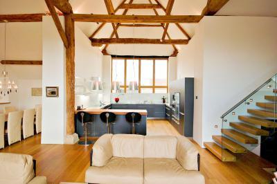 Nyitott terek - nappali ötlet, modern stílusban