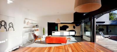 Teraszra nyíló nappali - nappali ötlet, modern stílusban