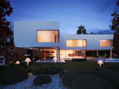 Geometrikus formák - homlokzat ötlet, modern stílusban