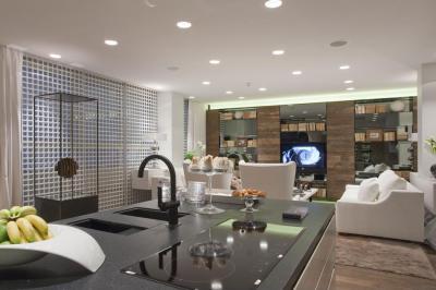 Modern lakás - konyha / étkező ötlet, modern stílusban