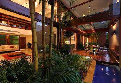 Belső-Külső kert - külső továbbiak ötlet, egzotikus stílusban