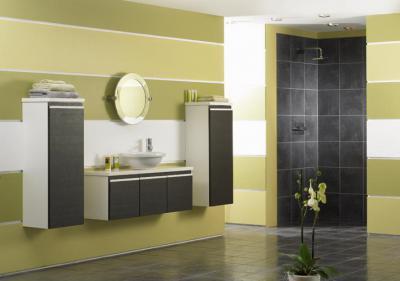 Világos, modern fürdő - fürdő / WC ötlet, modern stílusban