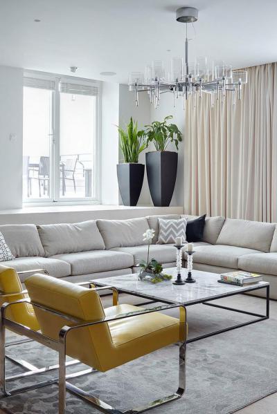 Krém színű nappali - nappali ötlet, modern stílusban
