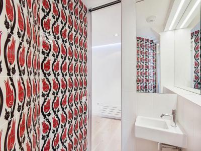 Mintás fal - fürdő / WC ötlet