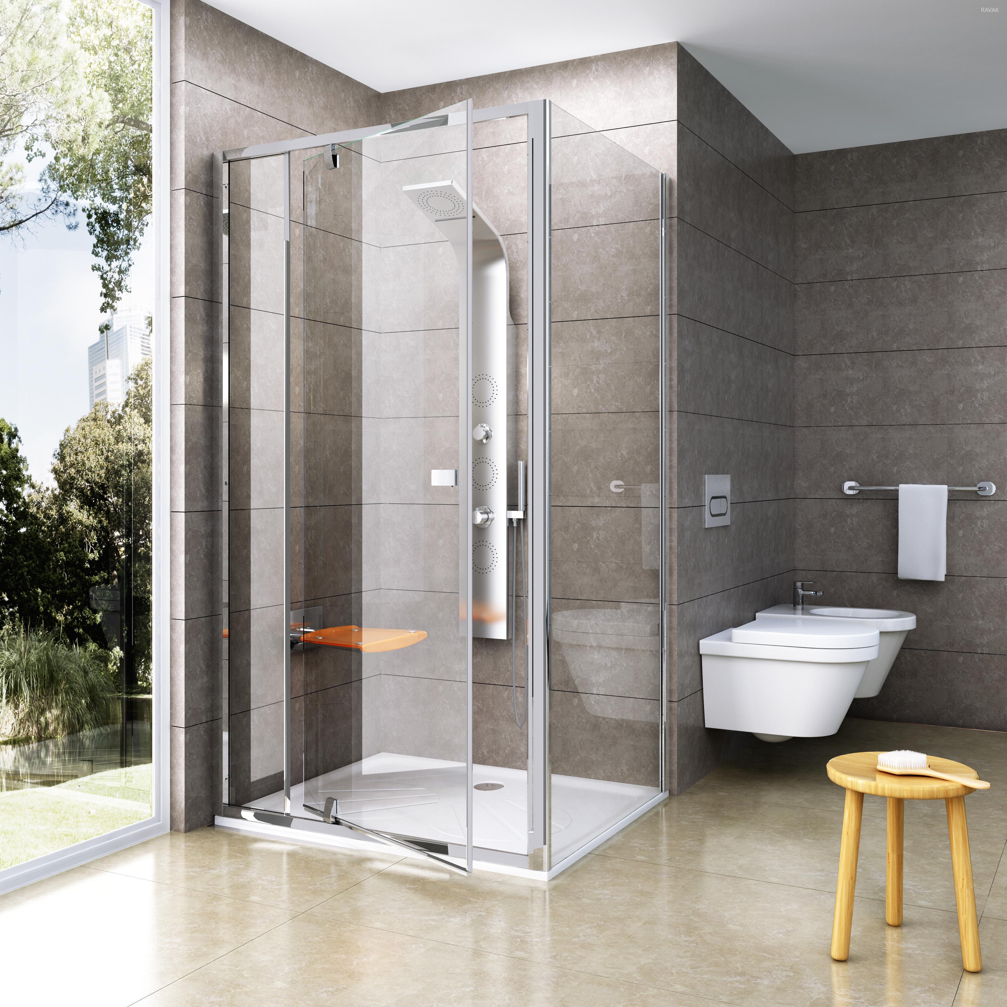 Sarok zuhanyfülke - fürdő / WC ötlet, modern stílusban