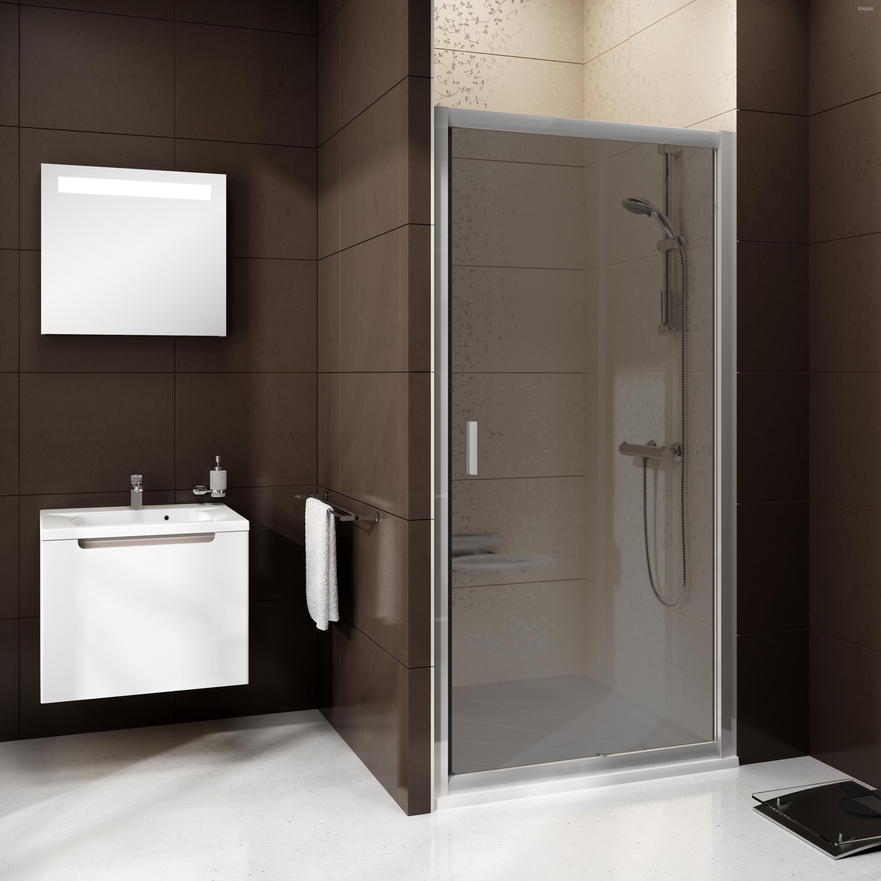 Mosdó és épített zuhanyfülke - fürdő / WC ötlet, modern stílusban