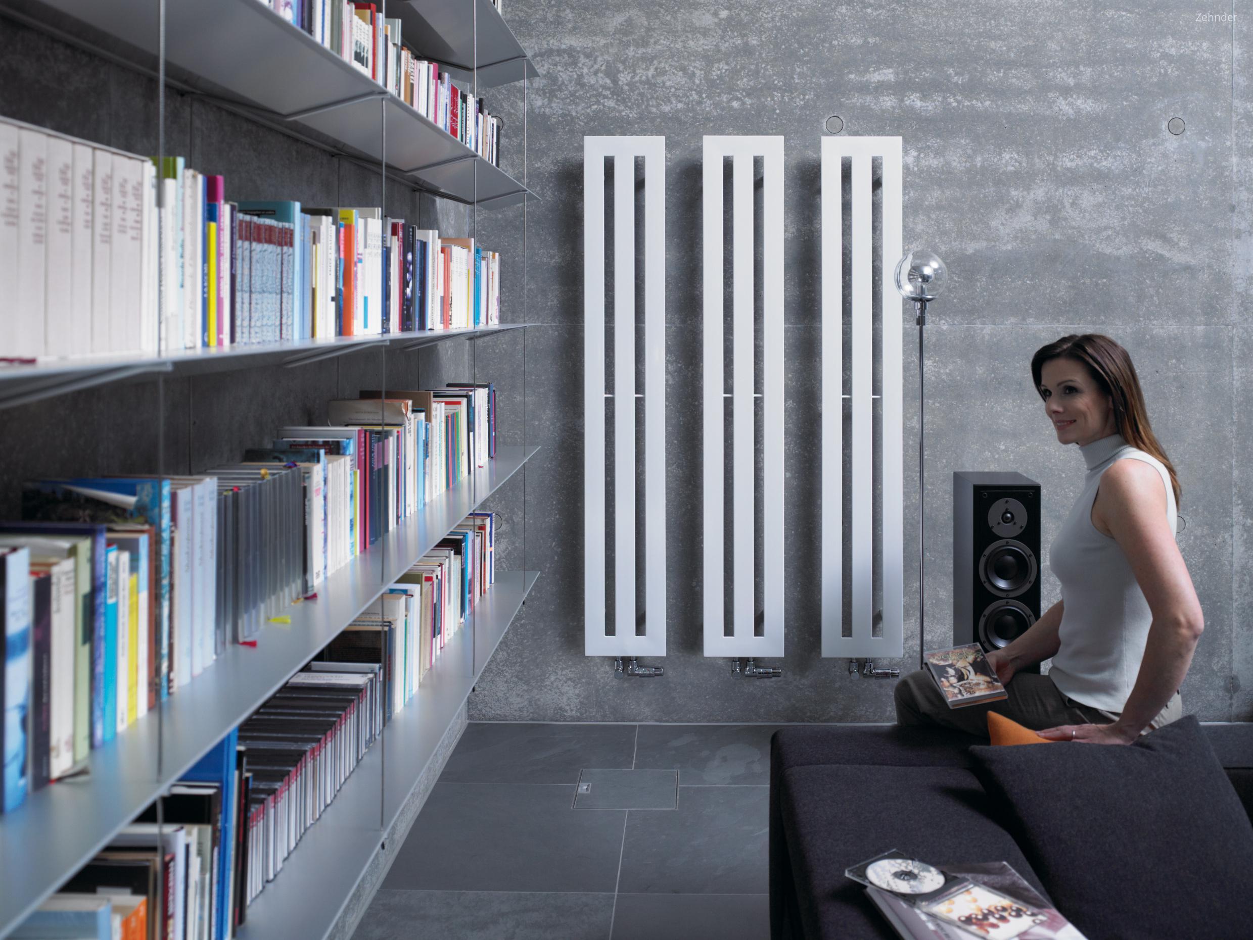 Zehnder Metropolitan függőleges csöves elrendezésű szobai radiátor - nappali ötlet, modern stílusban