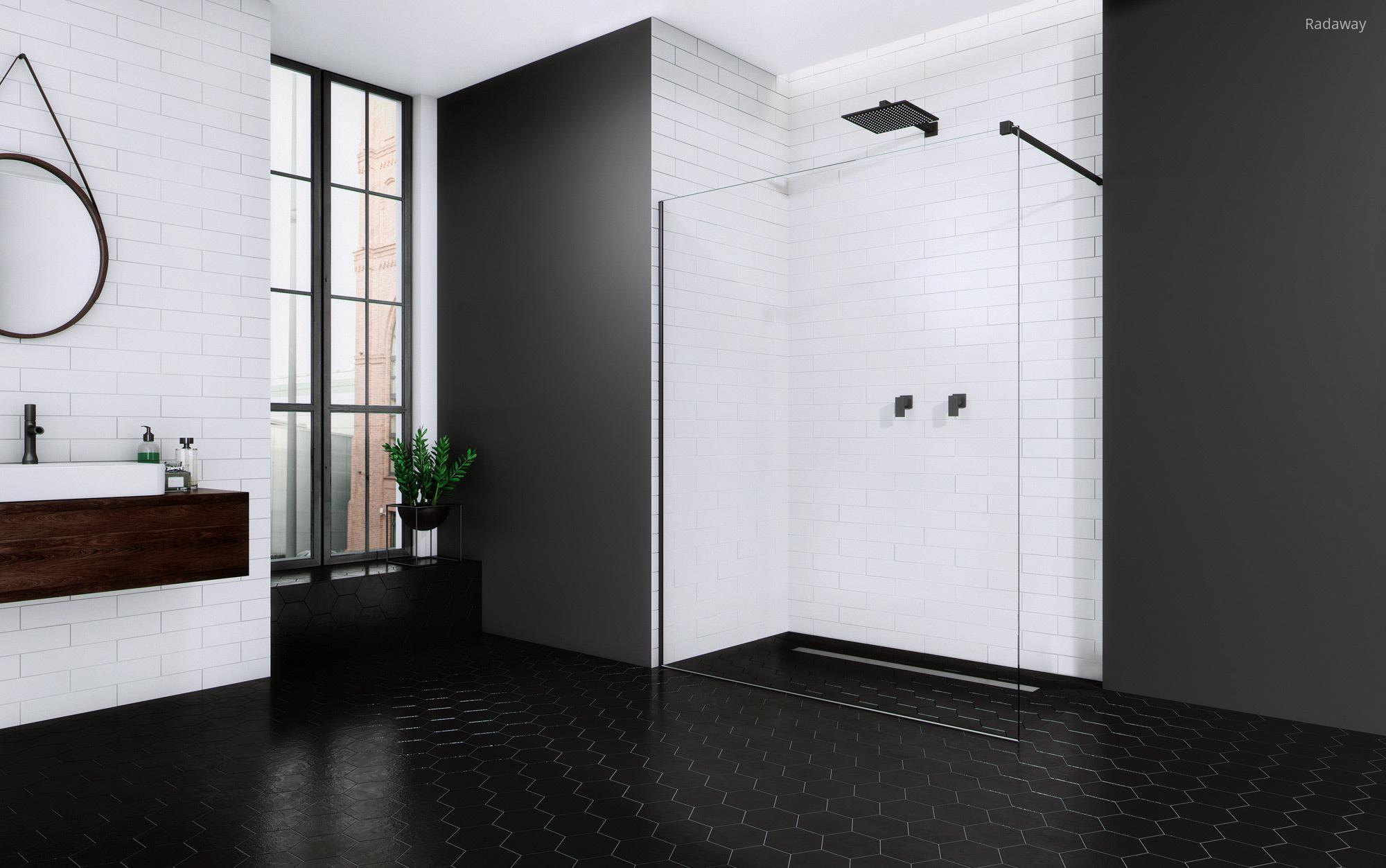 Modo New Black II zuhanyfal - fürdő / WC ötlet, minimál stílusban