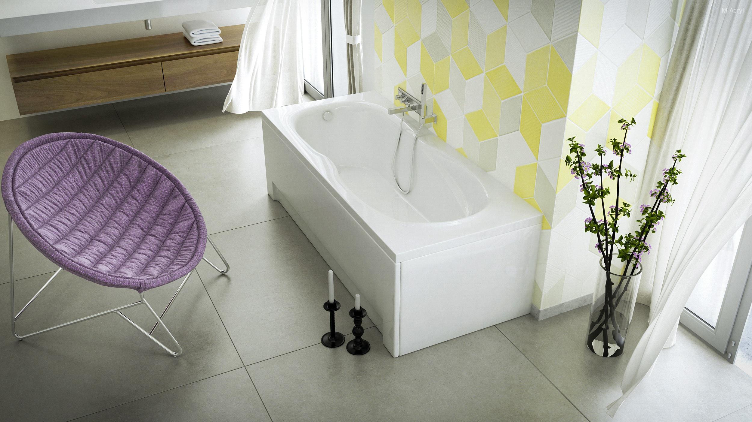 Klara egyenes kád - fürdő / WC ötlet, modern stílusban