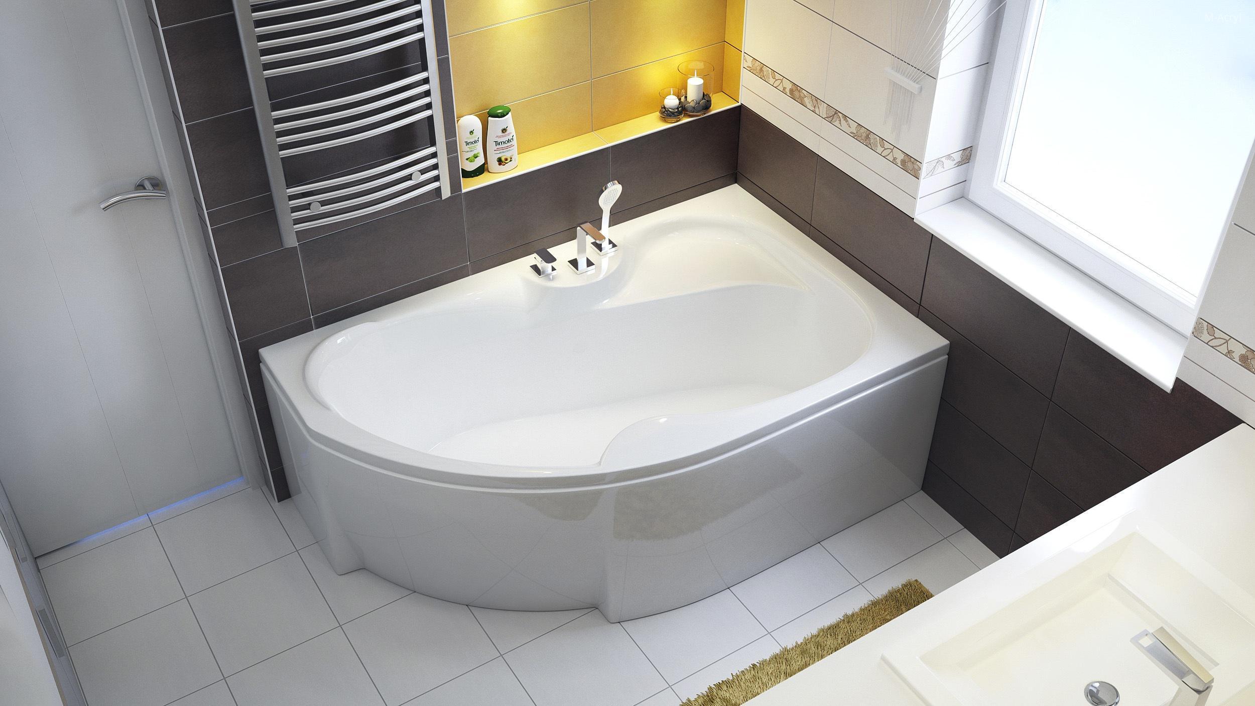 Azalia aszimmetrikus kád - fürdő / WC ötlet, modern stílusban