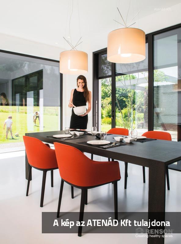 Fixscreen árnyékoló a teraszra nyíló ajtón - konyha / étkező ötlet, modern stílusban