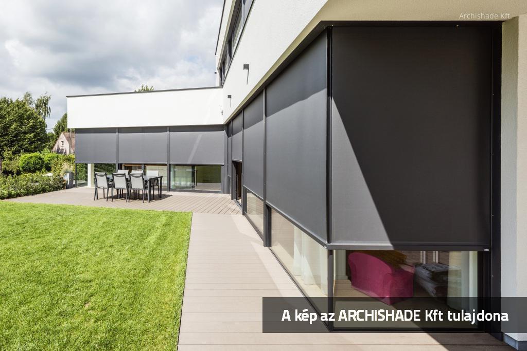 Külső zip-es textilárnyékoló - homlokzat ötlet