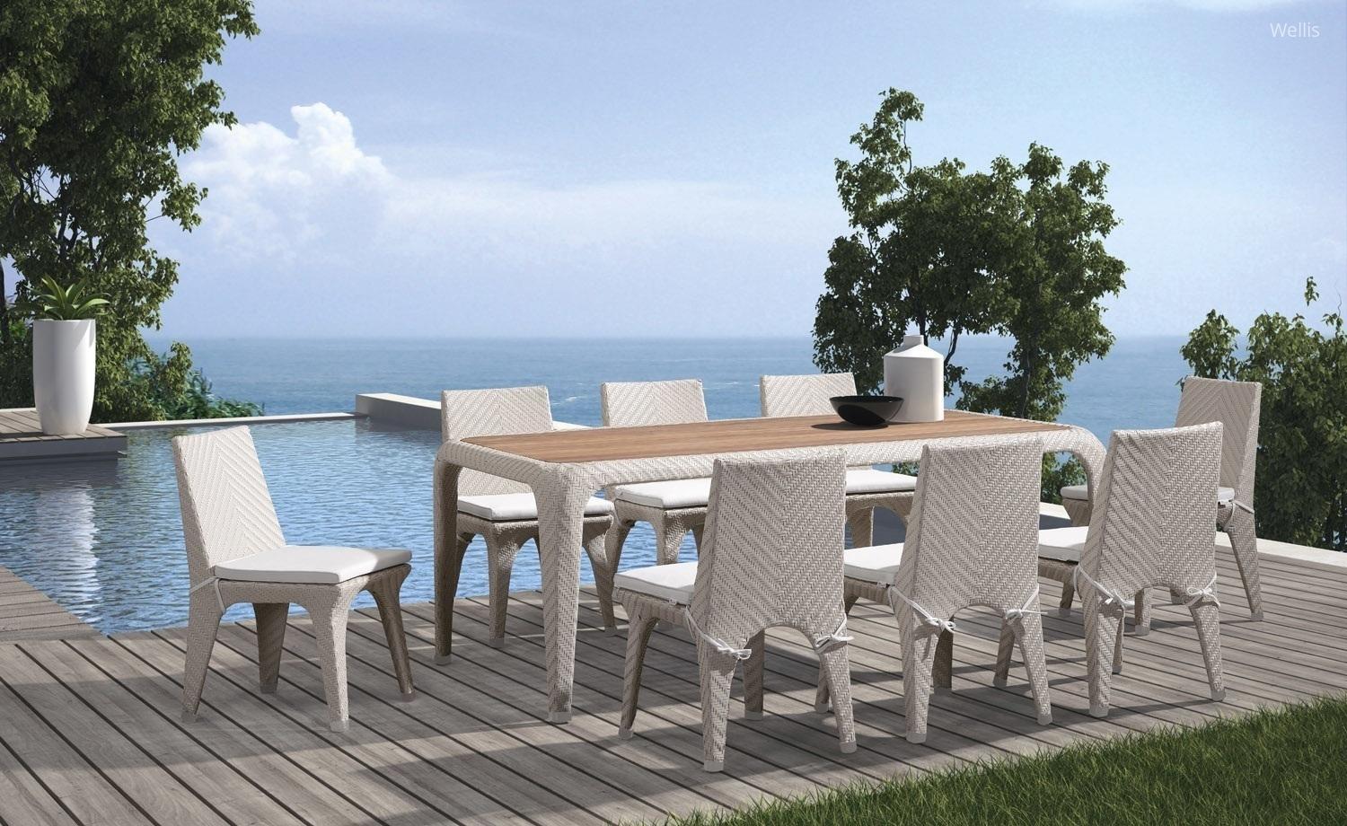 Fehér kerti bútor - erkély / terasz ötlet, modern stílusban
