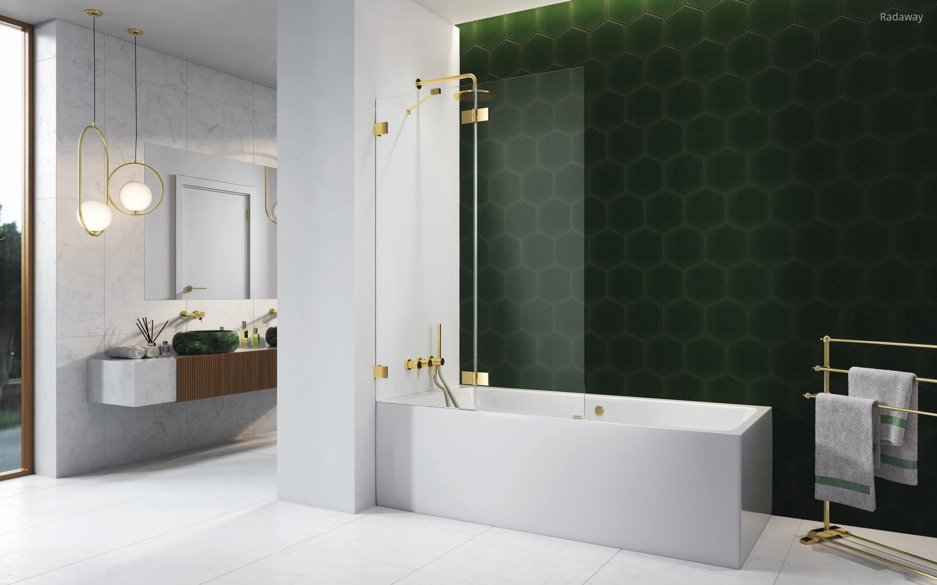 Arany kádparaván - fürdő / WC ötlet, modern stílusban