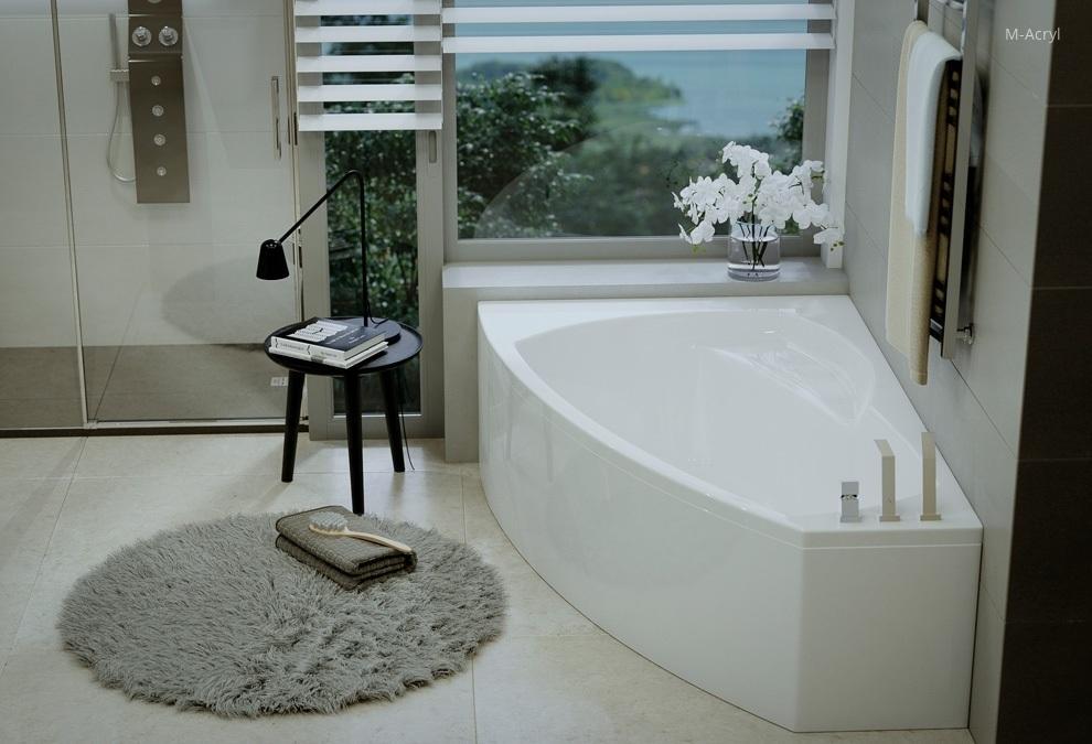 Claudia aszimmetrikus akril kád - fürdő / WC ötlet, modern stílusban