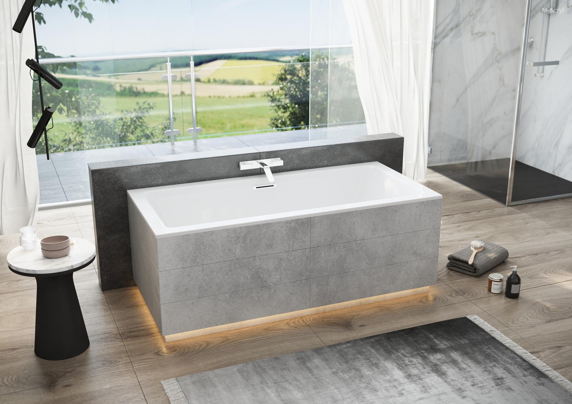 Sabina Pro egyenes akril kád - fürdő / WC ötlet, modern stílusban