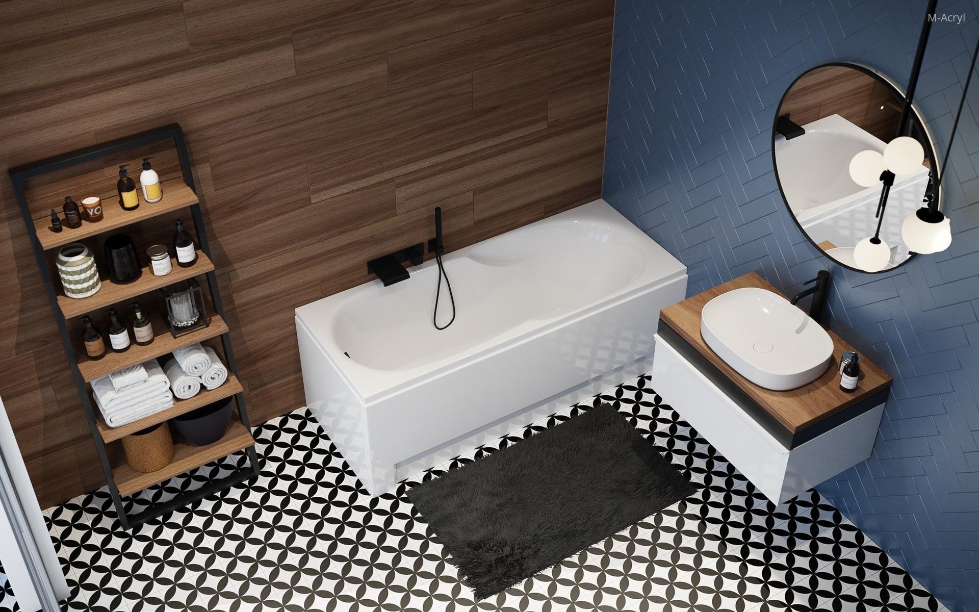 Nora egyenes kád - fürdő / WC ötlet, modern stílusban