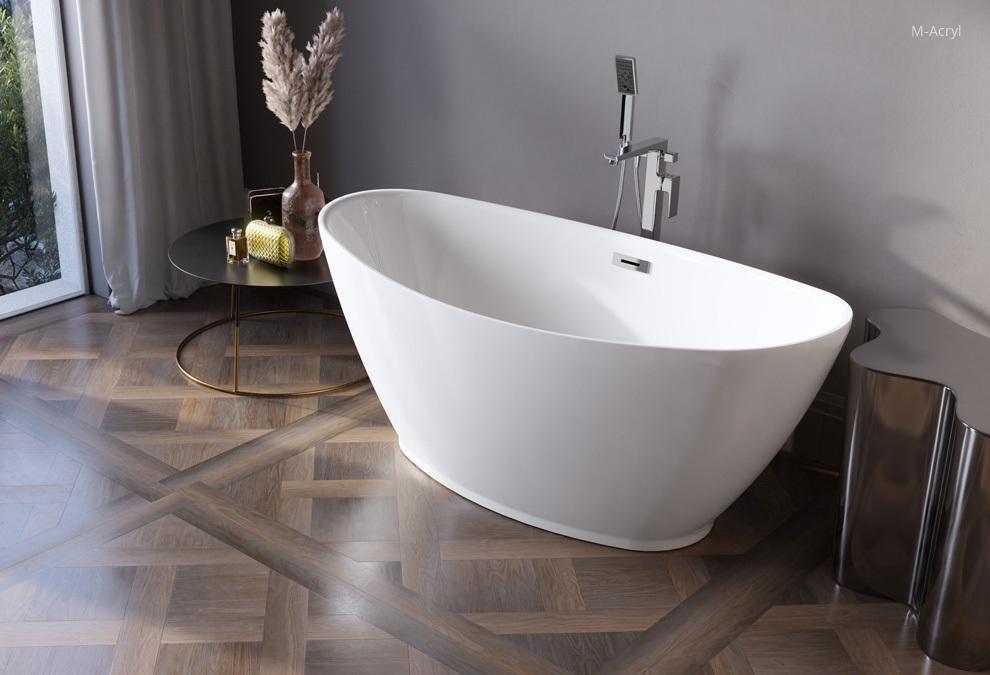 Különleges formájú, szabadon álló kád - fürdő / WC ötlet, modern stílusban