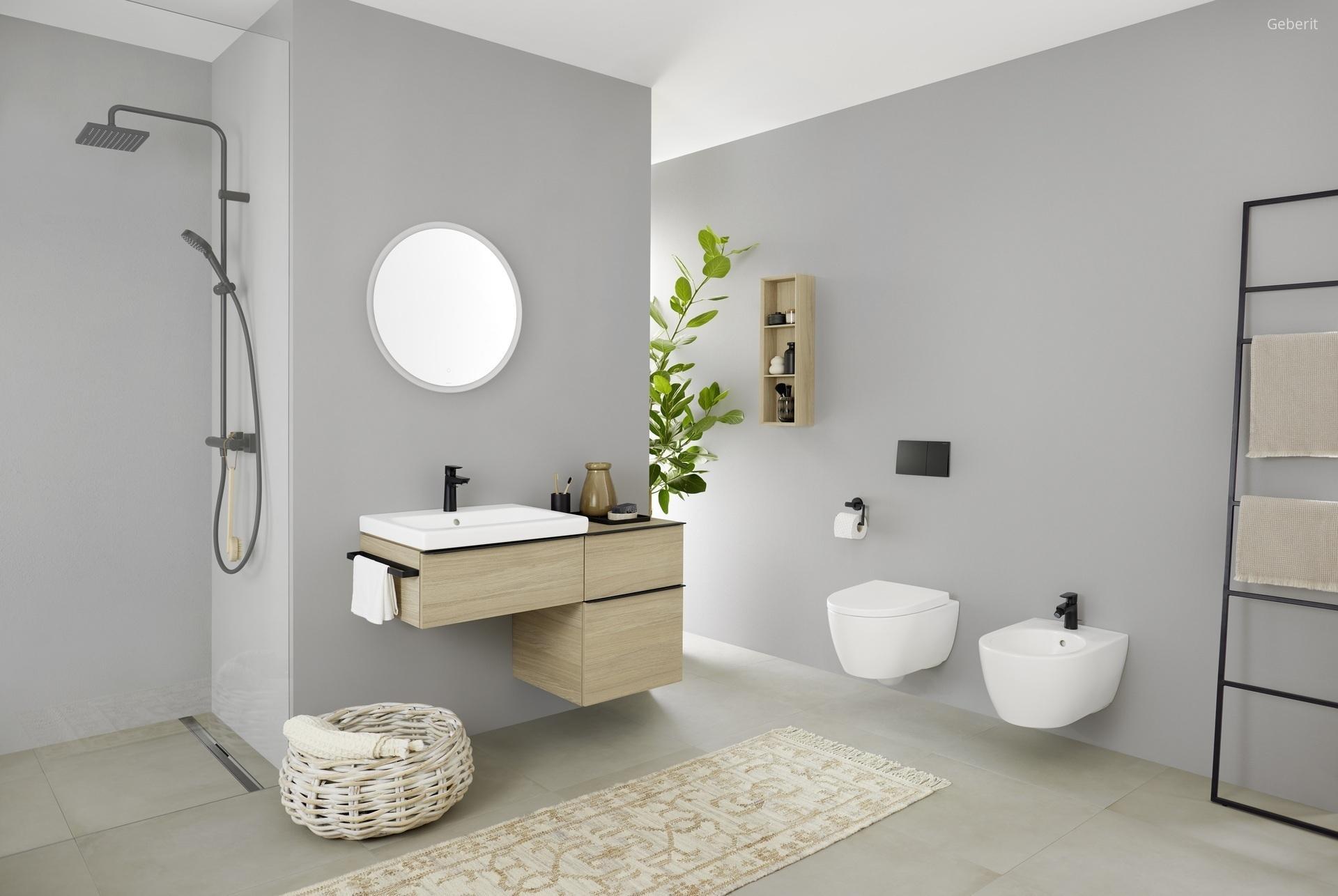 iCon fürdőszobabútor wc-kerámiával és bidével, tükörrel - fürdő / WC ötlet, modern stílusban