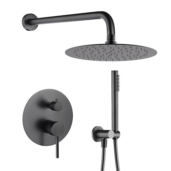 AREZZO design PALMFIELD Falsík alatti zuhanyszett falon belüli egységgel, gun metal AR-1160GM