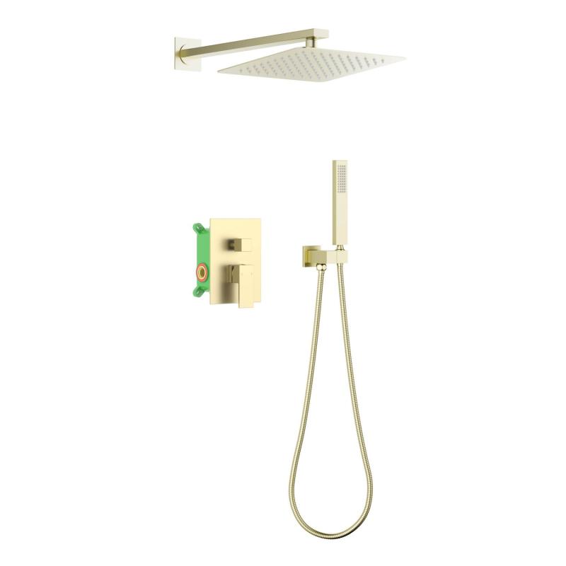 AREZZO design CUBEFIELD falsík alatti zuhanycsaptelep szett, szálcsiszolt arany AREZZO design CUBEFIELD falsík alatti zuhanycsaptelep szett, szálcsiszolt arany