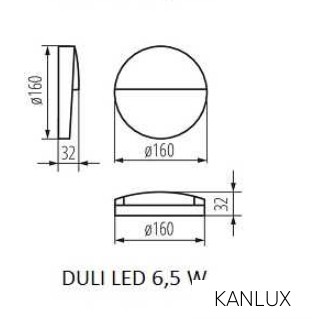  KANLUX DULI LED 6,5W-NW-O-GR lámpa