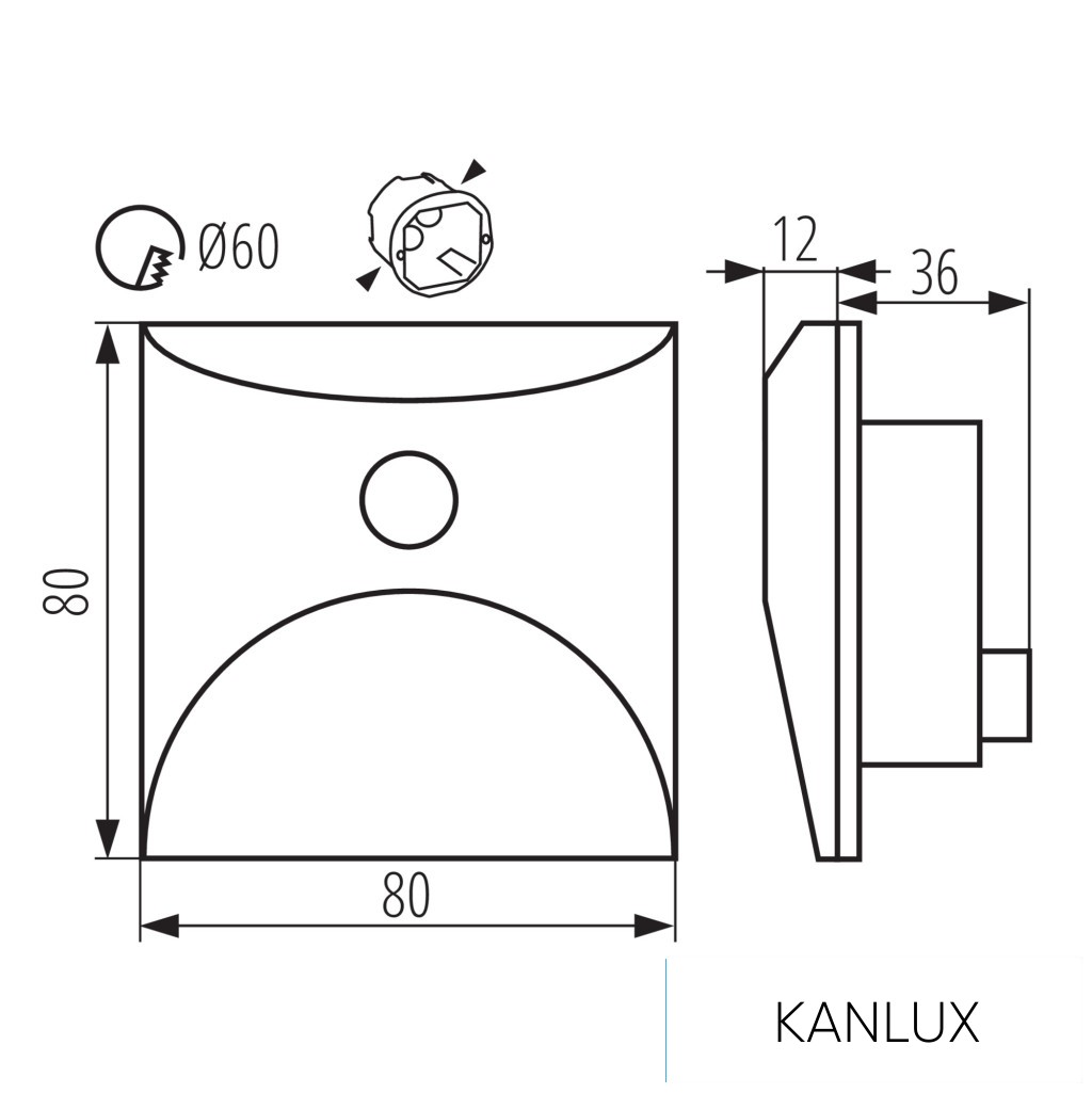 KANLUX EXIN LED PIR L GR-NW lépcsővilágító lámpatest