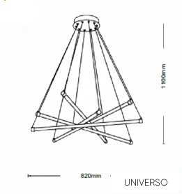 UNIVERSO Függeszték 55w 4400lm 3000k IP20 Fehér 820x1100mm