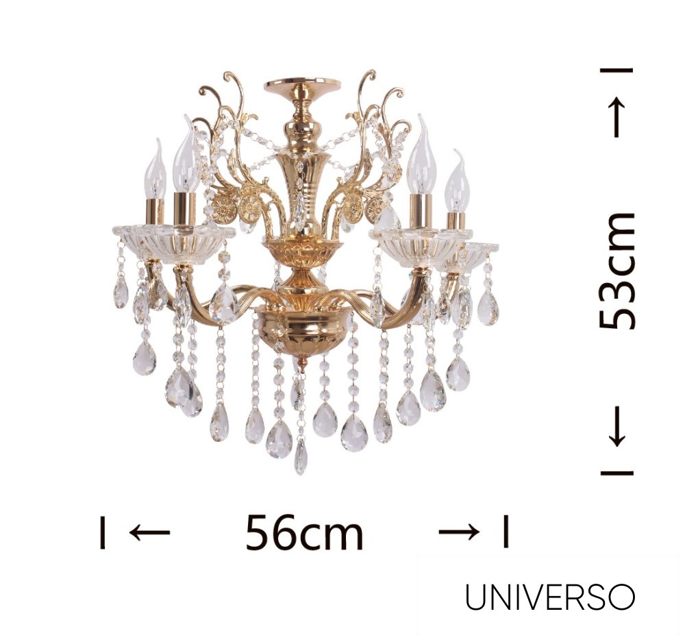 UNIVERSO Csillár 5 karos 5xE14 Max.40W D65x58cm arany