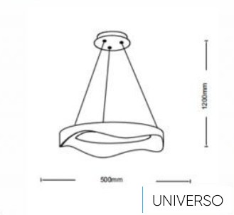 UNIVERSO Függeszték 38w 3040lm CCT D500x1200mm fekete