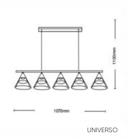UNIVERSO Függeszték 16w 1280lm CCT 1070x1100mm fekete