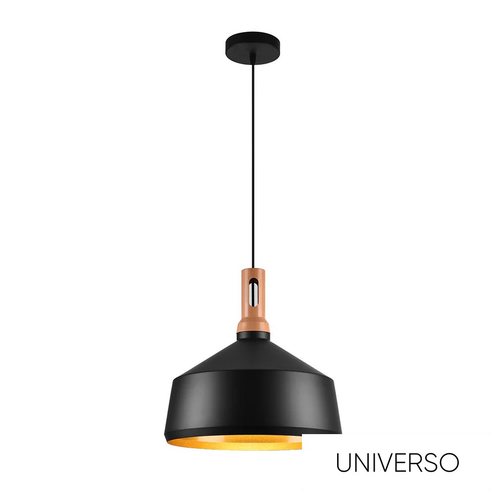 UNIVERSO Függeszték 1xE27 max.60w D350x220x1300mm IP20 fekete/arany 5év