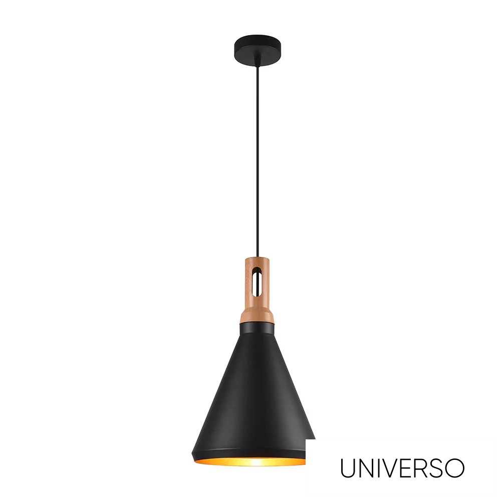 UNIVERSO Függeszték 1xE27 max.60w D250x270x1300mm IP20 fekete/arany 5év