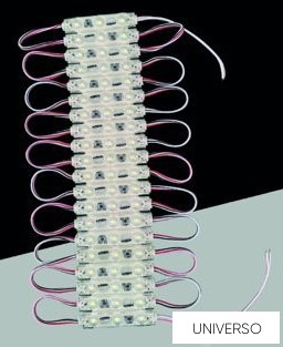 UNIVERSO LED modul 3xSMD-2835 DC:12V 1.2w 140lm Kékfény 60x10mm 20db/csomag