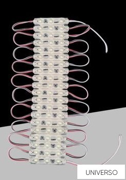 UNIVERSO LED modul 3xSMD-2835 DC:12V 1.2w 140lm 3000k 60x10mm 20db/csomag