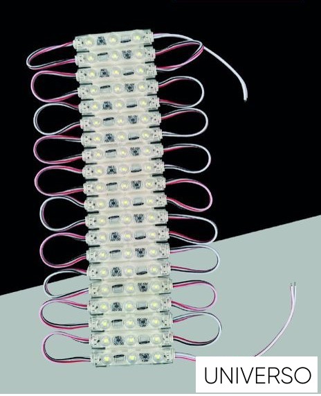 UNIVERSO LED modul 3xSMD-2835 DC:12V 1.2w 140lm 6500k 60x10mm 20db/csomag