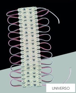 UNIVERSO LED modul 3xSMD-2835 DC:12V 1.2w 140lm Pirosfény 60x10mm 20db/csomag